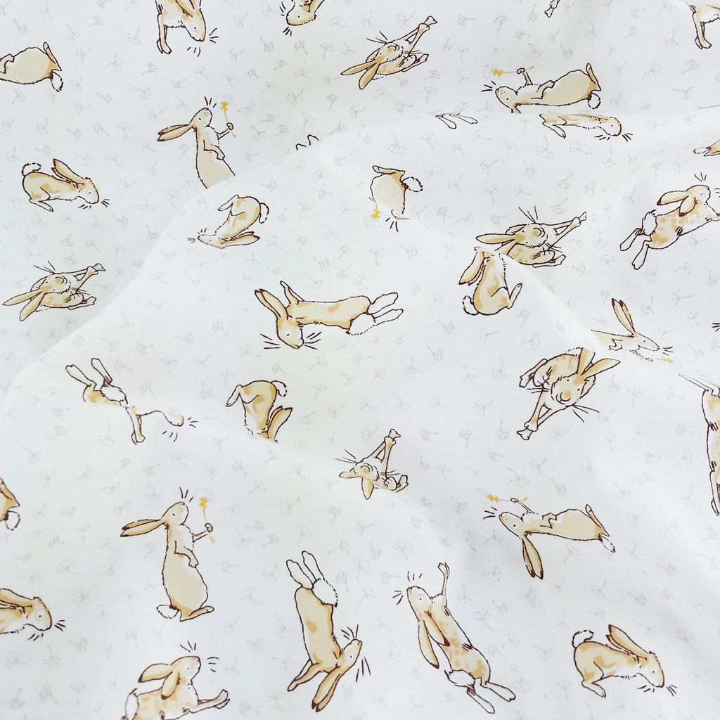 Clothworks Fabrics ~ Tossed Bunnies White