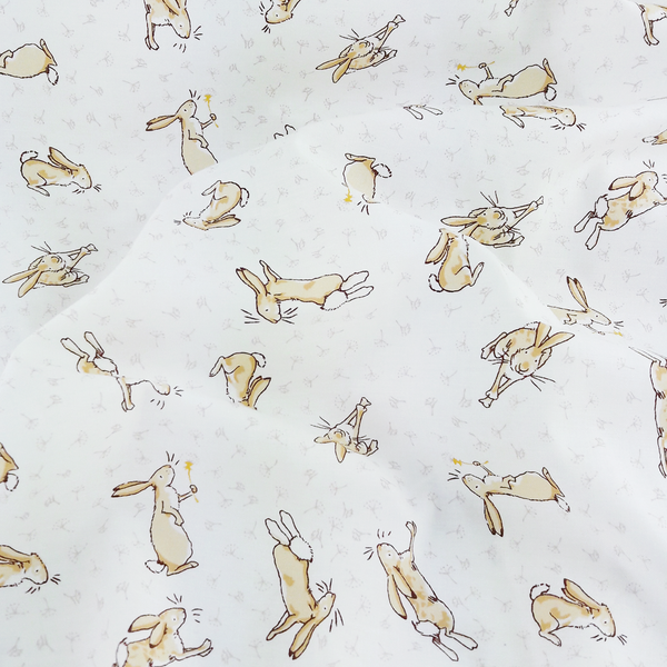 Clothworks Fabrics ~ Tossed Bunnies White