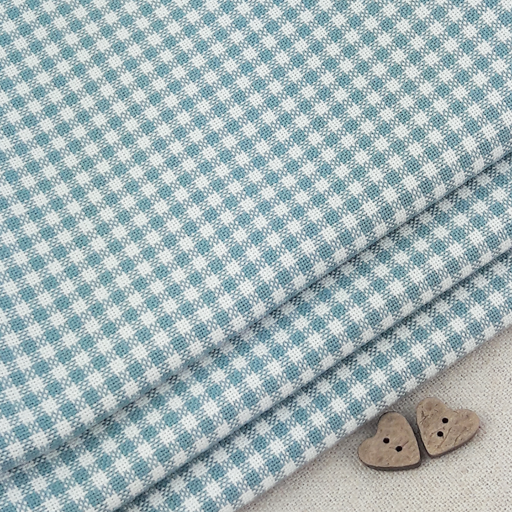 Mini Gingham ~ Duck Egg Blue