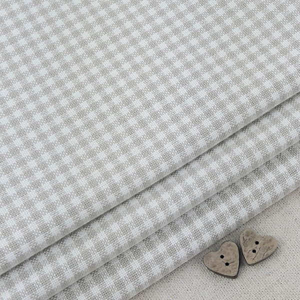 Mini Gingham ~ Natural Linen