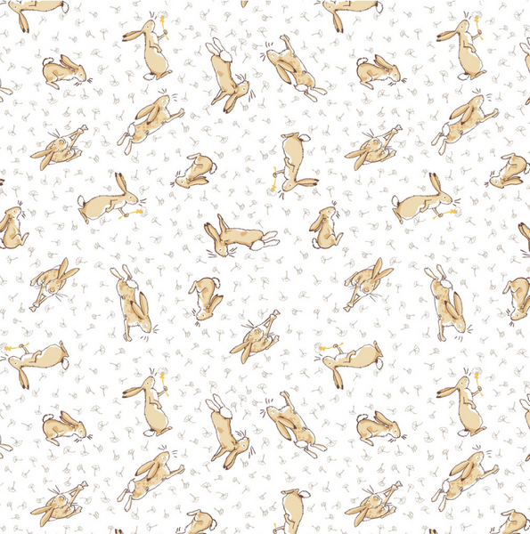 Clothworks Fabrics ~ Tossed Bunnies White