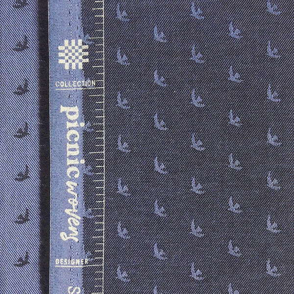 AGF Picnic Wovens ~ Birds Magpie Blue