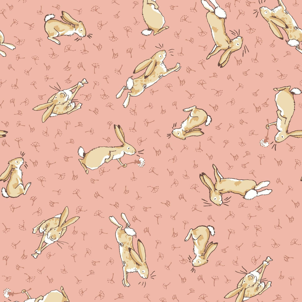 Clothworks Fabrics ~ Tossed Bunnies Blush Pink