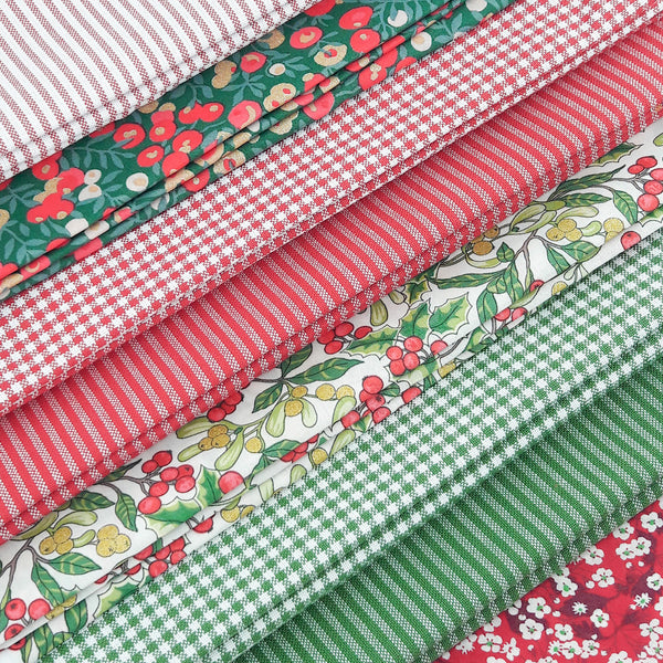Mini Stripe ~ Cream and Garland Green
