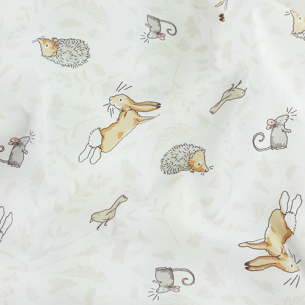 Clothworks Fabrics ~ Forest Friends White