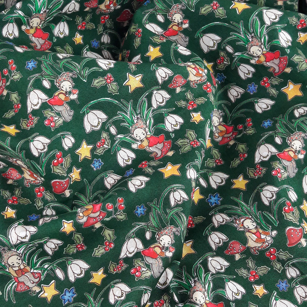 Liberty Fabrics ~ Liberty Elves B Green