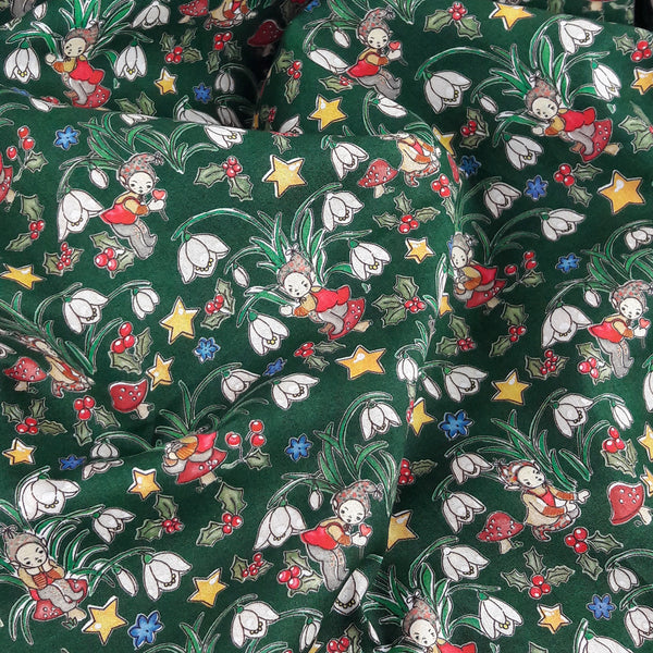Liberty Fabrics ~ Liberty Elves B Green