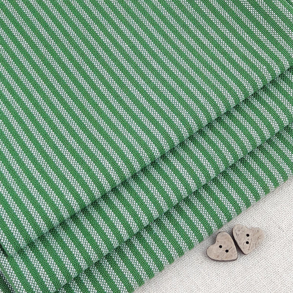 Mini Stripe ~ Cream and Garland Green