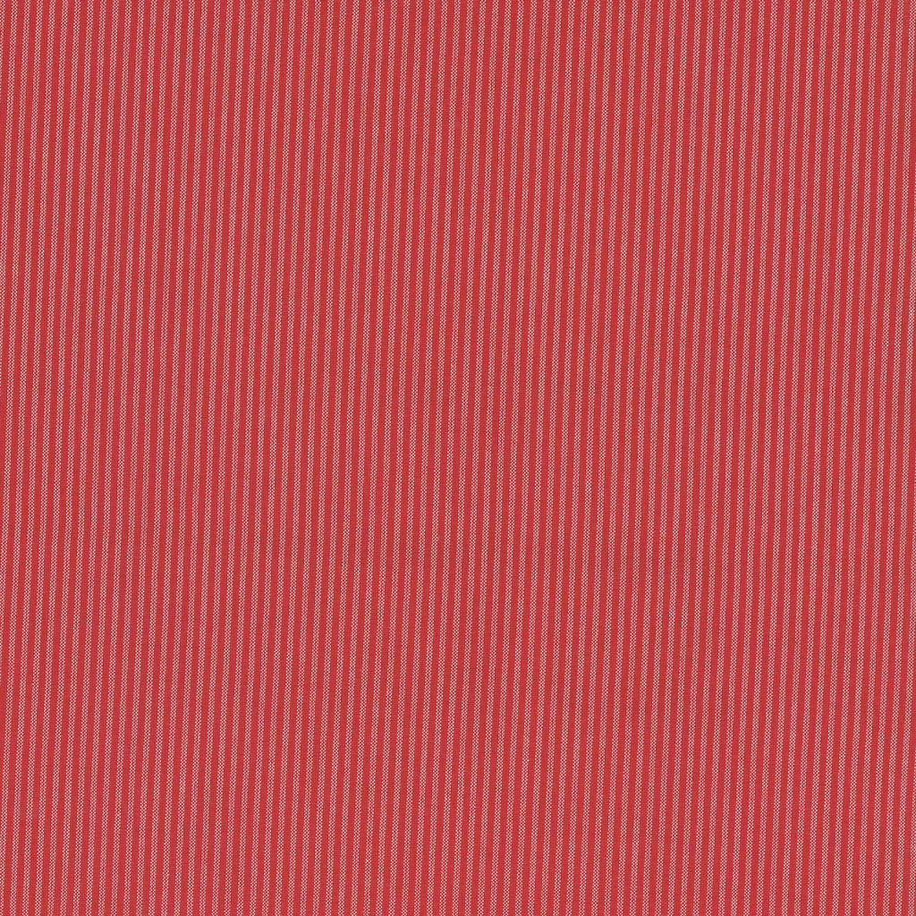 Mini Stripe ~ Cream on Apple Red
