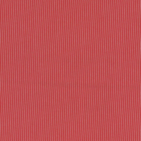 Mini Stripe ~ Cream on Apple Red
