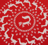 Fox Circle Hankie ~ Red - Billow Fabrics
 - 1