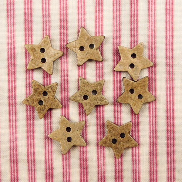 Coconut Star Buttons ~15mm