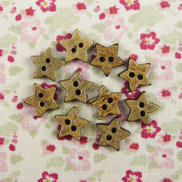 Coconut Star Buttons ~ 10mm